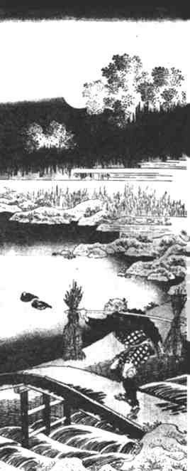 Hokusai - Muž s rákosem